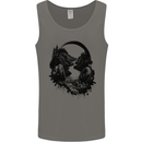 Headphones & Nature Music Trekking Hiking Mens Vest Tank Top Charcoal