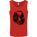 Headphones & Nature Music Trekking Hiking Mens Vest Tank Top Red