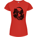 Headphones & Nature Music Trekking Hiking Womens Petite Cut T-Shirt Red