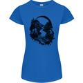 Headphones & Nature Music Trekking Hiking Womens Petite Cut T-Shirt Royal Blue