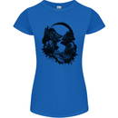 Headphones & Nature Music Trekking Hiking Womens Petite Cut T-Shirt Royal Blue
