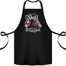 Heart of a Wolf Soul of a Dragon Cotton Apron 100% Organic Black