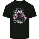Heart of a Wolf Soul of a Dragon Mens Cotton T-Shirt Tee Top Black