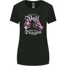 Heart of a Wolf Soul of a Dragon Womens Wider Cut T-Shirt Black