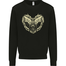 Heaven Angel Skeleton In a Heart Skull Mens Sweatshirt Jumper Black
