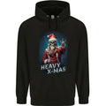 Heavy Christmas Rock n Roll Xmas Skull Metal Childrens Kids Hoodie Black