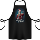 Heavy Christmas Rock n Roll Xmas Skull Metal Cotton Apron 100% Organic Black
