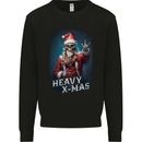 Heavy Christmas Rock n Roll Xmas Skull Metal Kids Sweatshirt Jumper Black