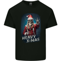 Heavy Christmas Rock n Roll Xmas Skull Metal Mens Cotton T-Shirt Tee Top Black