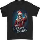 Heavy Christmas Rock n Roll Xmas Skull Metal Mens T-Shirt 100% Cotton Black