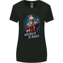 Heavy Christmas Rock n Roll Xmas Skull Metal Womens Wider Cut T-Shirt Black