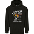 Heavy Metal Death of Music Skull Mens 80% Cotton Hoodie Black