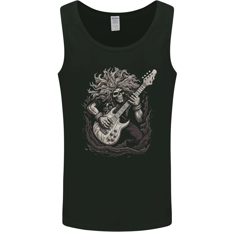 Heavy Metal Rock Skull Guitar Music 2 Mens Vest Tank Top Black