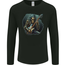 Heavy Metal Rock Skull Guitar Music Mens Long Sleeve T-Shirt Black