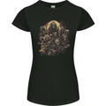 Heavy Metal Skull Rock Band Biker Music Grim Reaper Womens Petite Cut T-Shirt Black