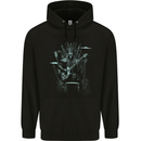Heavy Metal Throne Skull Rock Music Guitar Childrens Kids Hoodie Black