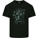 Heavy Metal Throne Skull Rock Music Guitar Kids T-Shirt Childrens Black