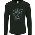 Heavy Metal Throne Skull Rock Music Guitar Mens Long Sleeve T-Shirt Black