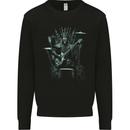 Heavy Metal Throne Skull Rock Music Guitar Mens Sweatshirt Jumper Black