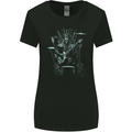 Heavy Metal Throne Skull Rock Music Guitar Womens Wider Cut T-Shirt Black