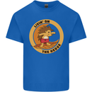 Hedgehog Living on the Hedge Funny Surfing Kids T-Shirt Childrens Royal Blue