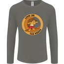 Hedgehog Living on the Hedge Funny Surfing Mens Long Sleeve T-Shirt Charcoal