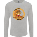 Hedgehog Living on the Hedge Funny Surfing Mens Long Sleeve T-Shirt Sports Grey