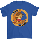 Hedgehog Living on the Hedge Funny Surfing Mens T-Shirt 100% Cotton Royal Blue