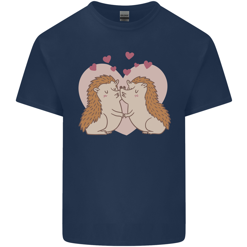 Hedgehog Love Valentines Day Kids T-Shirt Childrens Navy Blue