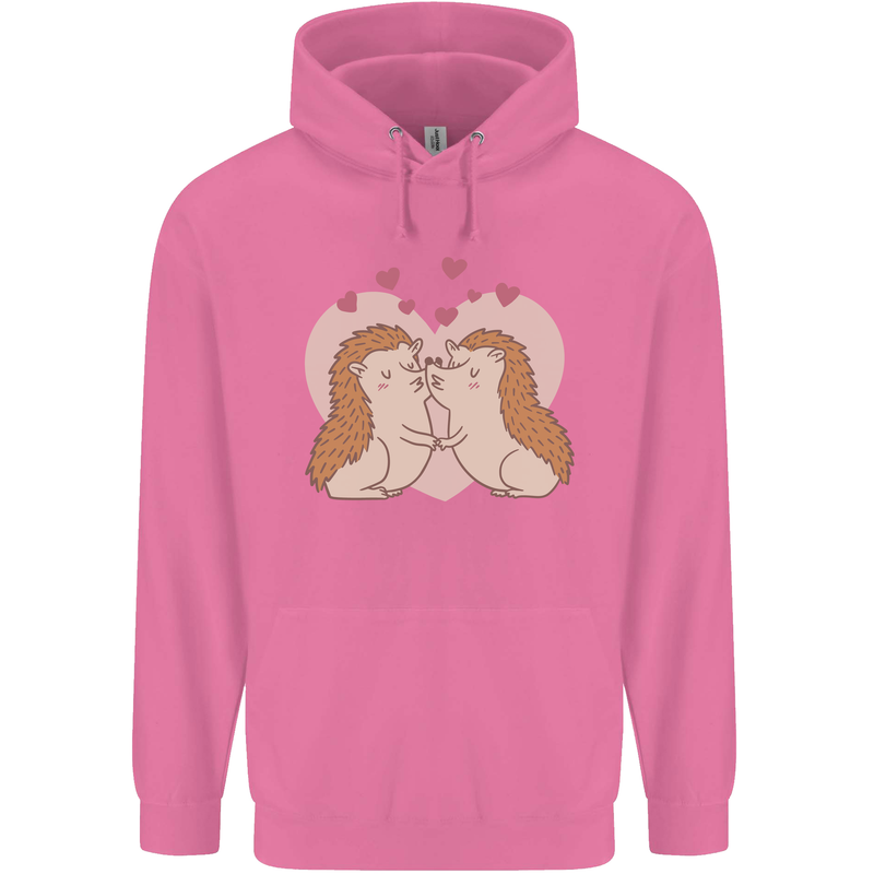 Hedgehog Love Valentines Day Mens 80% Cotton Hoodie Azelea