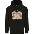 Hedgehog Love Valentines Day Mens 80% Cotton Hoodie Black