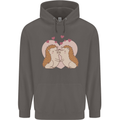Hedgehog Love Valentines Day Mens 80% Cotton Hoodie Charcoal