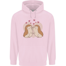 Hedgehog Love Valentines Day Mens 80% Cotton Hoodie Light Pink