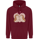 Hedgehog Love Valentines Day Mens 80% Cotton Hoodie Maroon