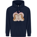 Hedgehog Love Valentines Day Mens 80% Cotton Hoodie Navy Blue