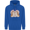 Hedgehog Love Valentines Day Mens 80% Cotton Hoodie Royal Blue