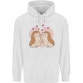 Hedgehog Love Valentines Day Mens 80% Cotton Hoodie White