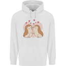 Hedgehog Love Valentines Day Mens 80% Cotton Hoodie White