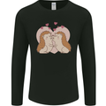 Hedgehog Love Valentines Day Mens Long Sleeve T-Shirt Black