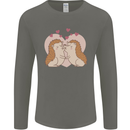 Hedgehog Love Valentines Day Mens Long Sleeve T-Shirt Charcoal