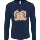 Hedgehog Love Valentines Day Mens Long Sleeve T-Shirt Navy Blue