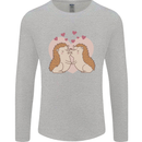 Hedgehog Love Valentines Day Mens Long Sleeve T-Shirt Sports Grey