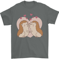 Hedgehog Love Valentines Day Mens T-Shirt 100% Cotton Charcoal