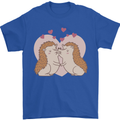 Hedgehog Love Valentines Day Mens T-Shirt 100% Cotton Royal Blue