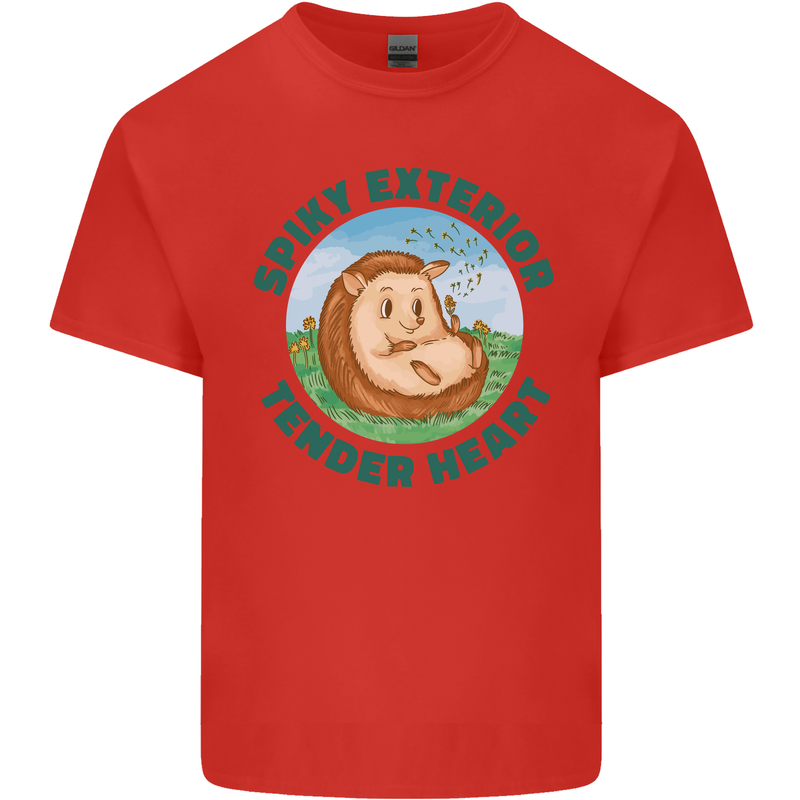 Hedgehog Spiky Exterior Tender Heart Kids T-Shirt Childrens Red
