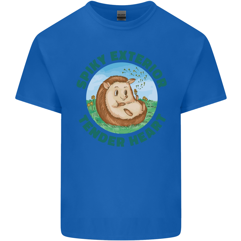 Hedgehog Spiky Exterior Tender Heart Kids T-Shirt Childrens Royal Blue