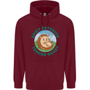 Hedgehog Spiky Exterior Tender Heart Mens 80% Cotton Hoodie Maroon