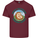 Hedgehog Spiky Exterior Tender Heart Mens Cotton T-Shirt Tee Top Maroon