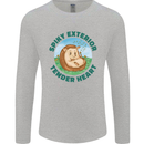 Hedgehog Spiky Exterior Tender Heart Mens Long Sleeve T-Shirt Sports Grey