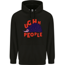 Hedgehog Ughh People Funny Mens 80% Cotton Hoodie Black